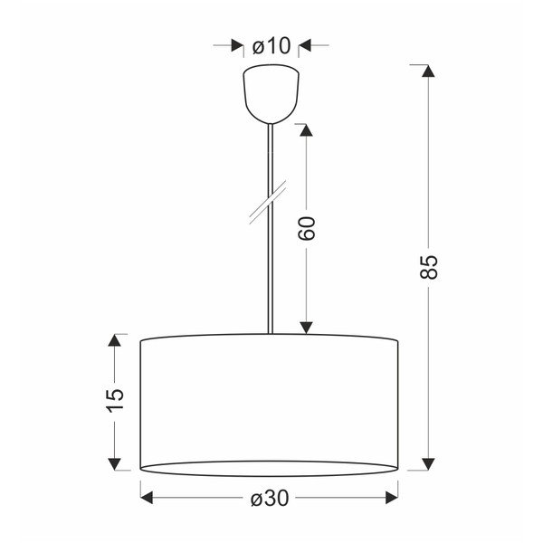 Кафява висяща лампа в цвят коняк с текстилен абажур ø 30 cm Ecoline - Candellux Lighting-image-2