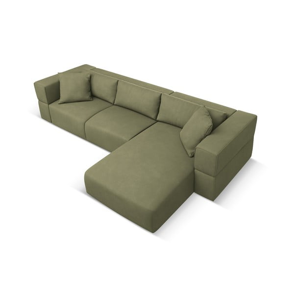 Светлозелен ъглов диван, десен ъгъл Esther – Milo Casa-image-3