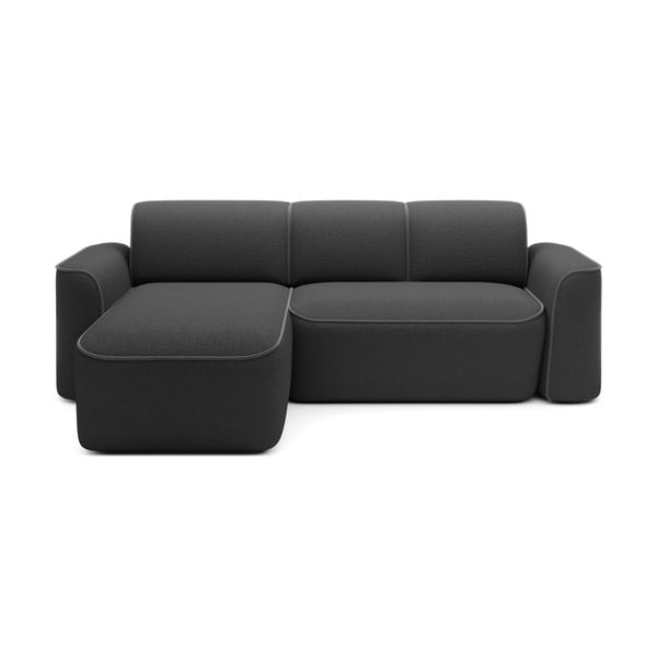 Тъмносив ъглов диван от букле (ляв ъгъл) Ume – ELTAP