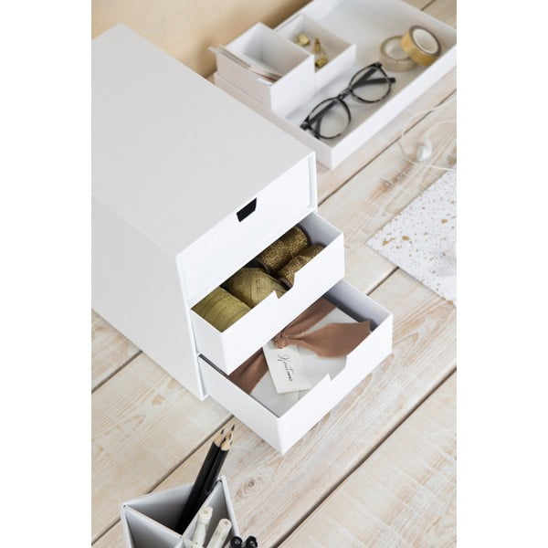 Бяла кутия за чекмеджета с 3 отделения Ingrid - Bigso Box of Sweden-image-2