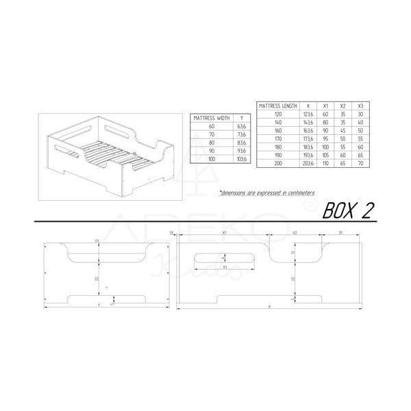 Детско легло от борова дървесина 70x140 cm Box 2 - Adeko-image-3