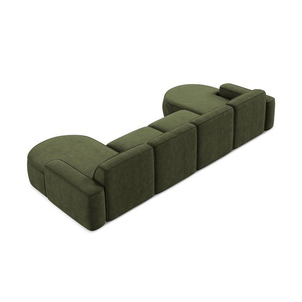 Зелен шенилов ъглов диван (U форма) Omao – Makamii-image-3