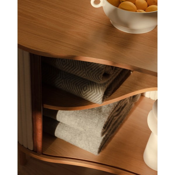 Нисък скрин с дъбов декор в бежово-натурален цвят с плъзгащи се врати 100x67 cm Audacious - UMAGE-image-4