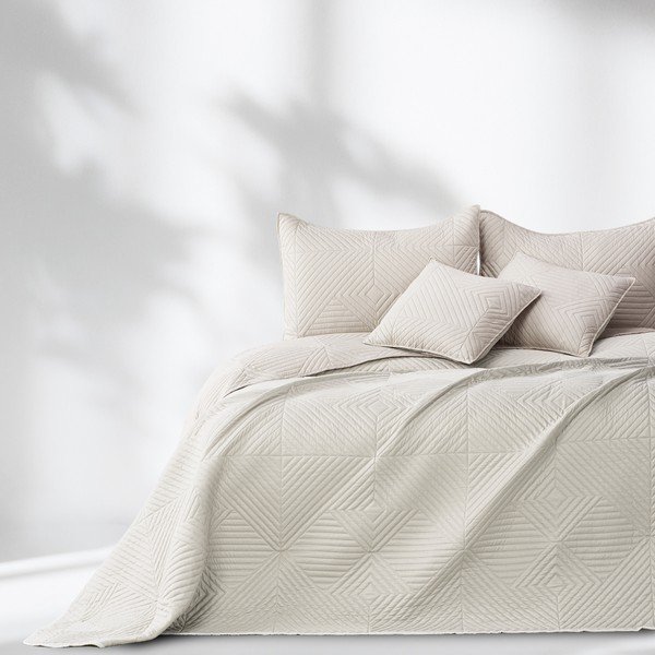 Кремаво капитонирано покривало за легло от микрофибър 220x240 cm Softa – Restilo-image-3