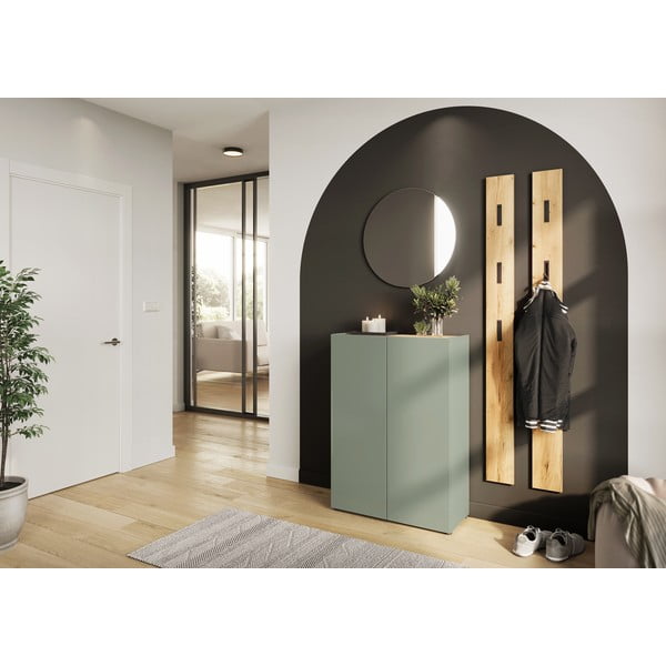 Светлозелен комплект за коридор от декор от дъб 104x200x33 cm Alviano – Germania-image-1