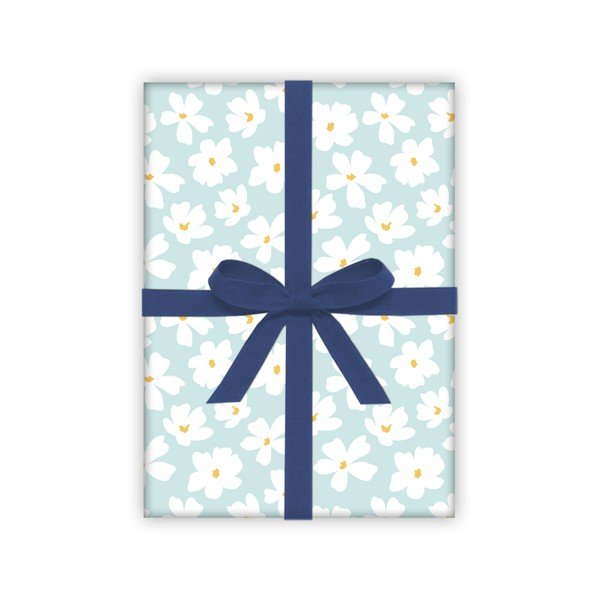 Синя и бяла опаковъчна хартия № 8 Floral - eleanor stuart-image-1