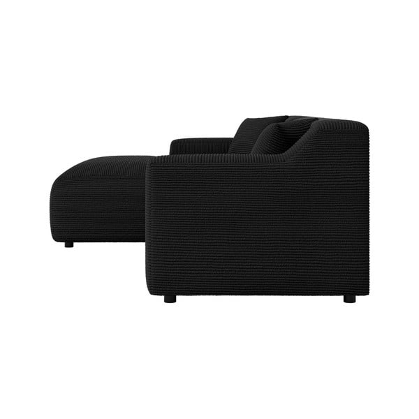 Черен ъглов диван от рипсено кадифе (ляв ъгъл) Martin – Ropez-image-3