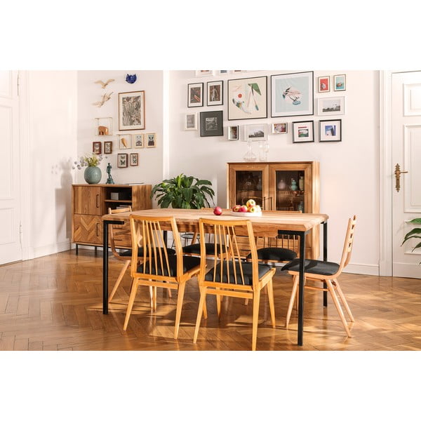 Дъбова маса за хранене 90x200 cm Abies - The Beds-image-1