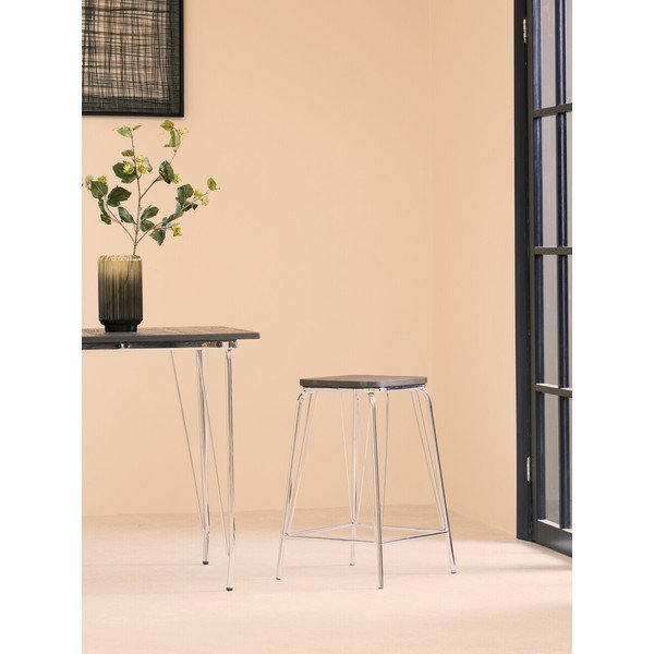 Стол от масивен бряст в сребрист цвят/в естествен цвят District – Premier Housewares-image-1
