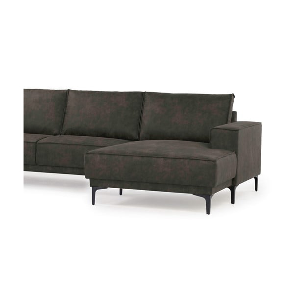 Ъглов диван в черно и сиво от изкуствена кожа (десен ъгъл) Copenhagen - Scandic-image-4