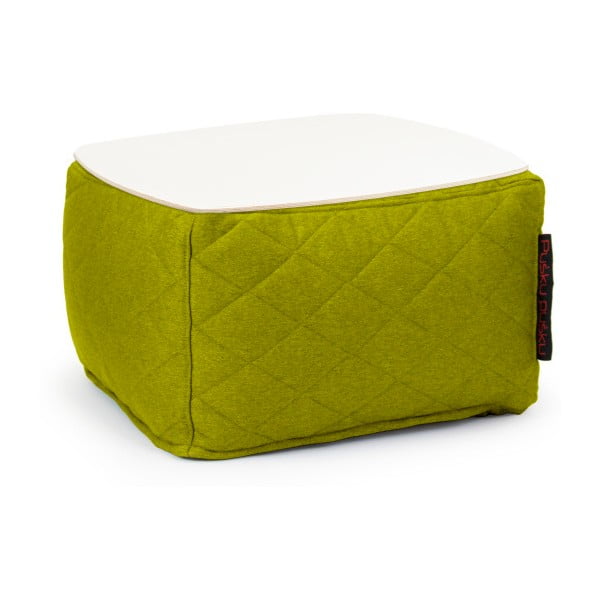 Zelený prošívaný sedací puf se snímatelnou deskou Pusku pusku Soft
