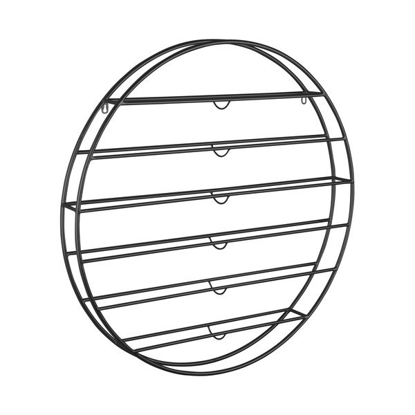 Черен стенен метален стелаж за вино брой бутилки 12 80x80x9 cm Redondo – PT LIVING-image-3