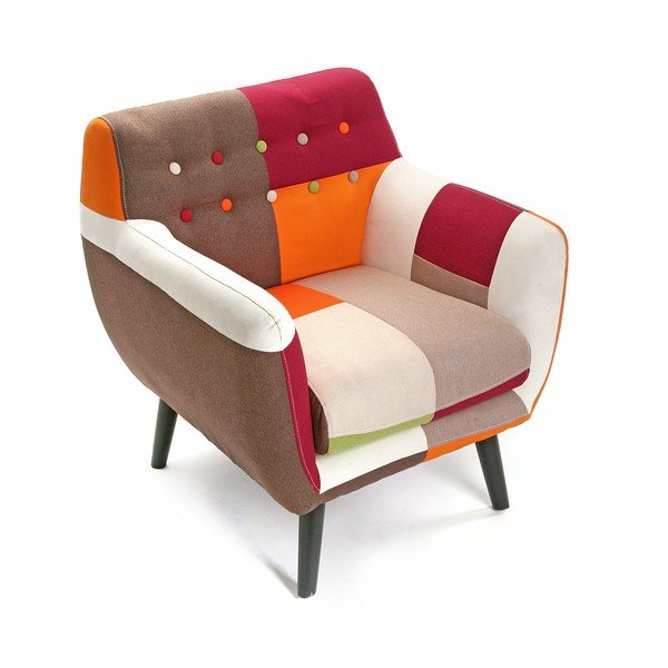 Křeslo Versa Red Patchwork Jane