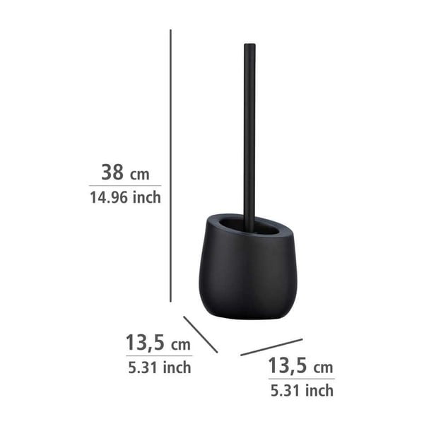 Черна керамична четка за тоалетна Badi - Wenko-image-3