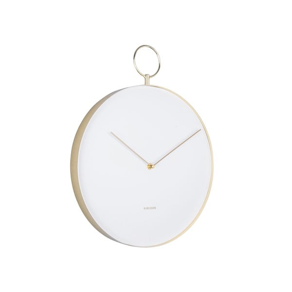 Бял метален стенен часовник , ø 34 cm Hook - Karlsson