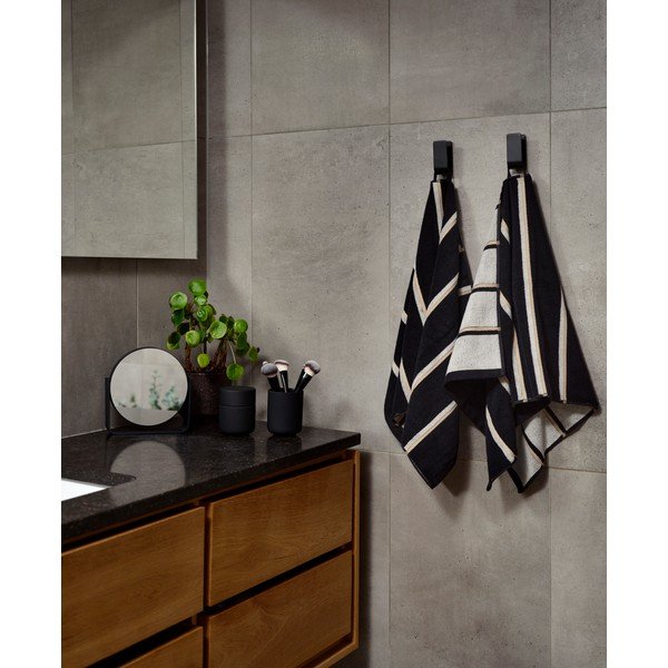 Черна/светлосива памучна кърпа 50x100 cm Sauna – Zone-image-2