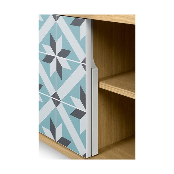 ТВ масичка от дъбово дърво с метални крака Dann Makaresh - TemaHome-image-1