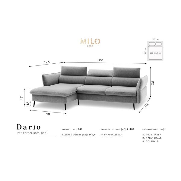 Lahvově zelená rozkládací pohovka s úložným prostorem Milo Casa Dario, levý roh-image-2