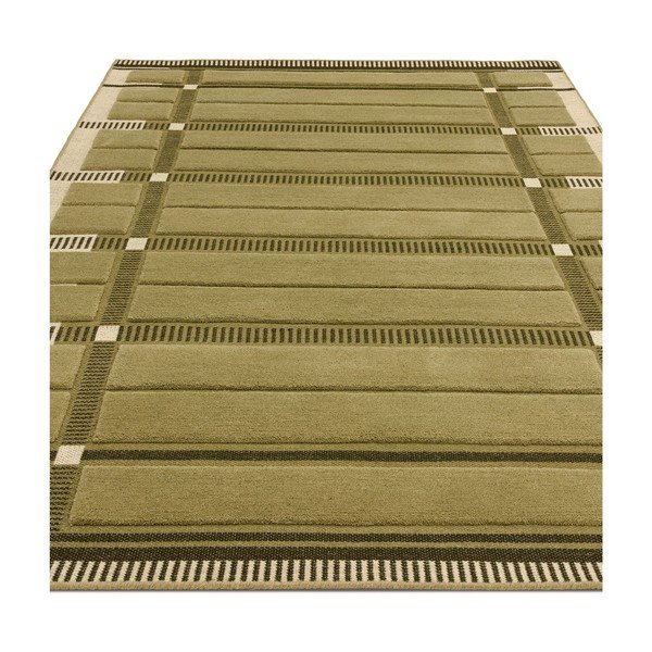 Зелен/бежов ръчно изработен вълнен килим 120x170 cm – Asiatic Carpets-image-3