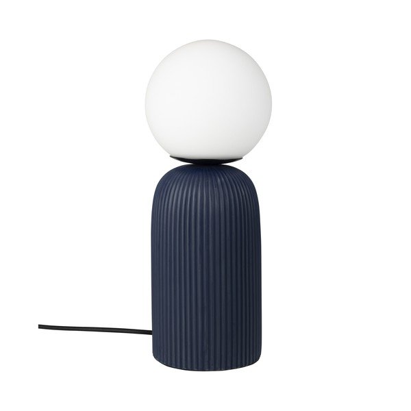 Синя керамична настолна лампа със стъклен абажур (височина 38 cm) Dash – Zuiver