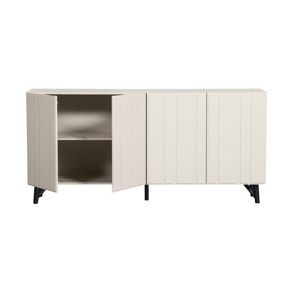 Кремав нисък скрин с чекмеджета от борова дървесина 181x85 cm Miller - WOOOD-image-3