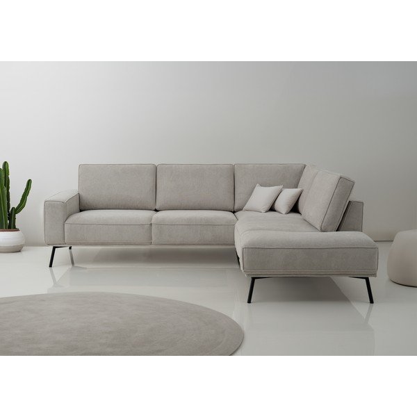 Сиво-бежов шенилов ъглов диван (десен ъгъл/L форма) Amsterdam – Scandic-image-1