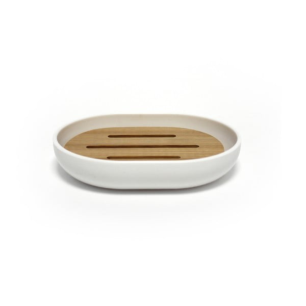 Бяла пластмасова сапунерка Smart – douceur d'intérieur