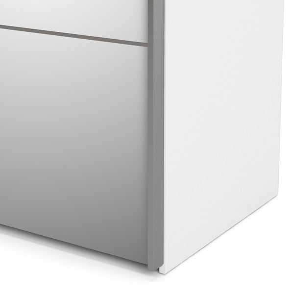 Бял гардероб с огледало и плъзгащи се врати 182x202 cm Verona - Tvilum-image-1