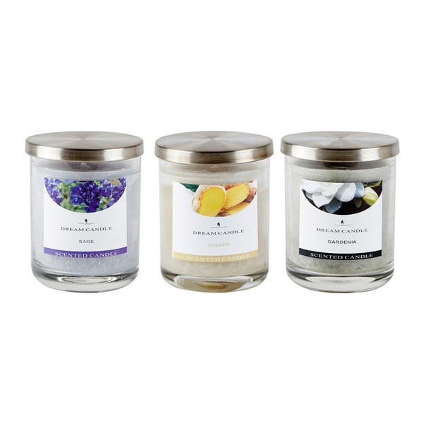 Комплект от 3 леки ароматни свещи в стъкло - KJ Collection