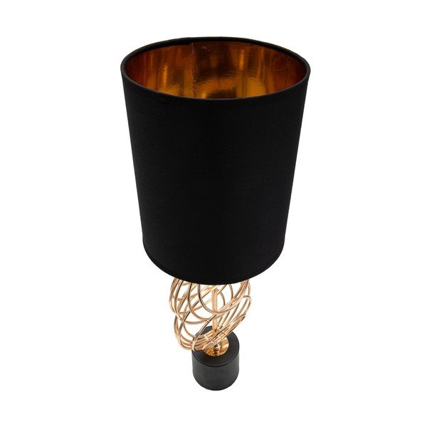 Настолна лампа с текстилен абажур в черно и златисто (височина 58,5 cm) Circly - Mauro Ferretti-image-2