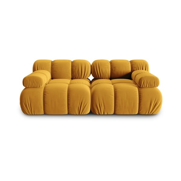 Жълт кадифен диван 188 cm Bellis - Micadoni Home