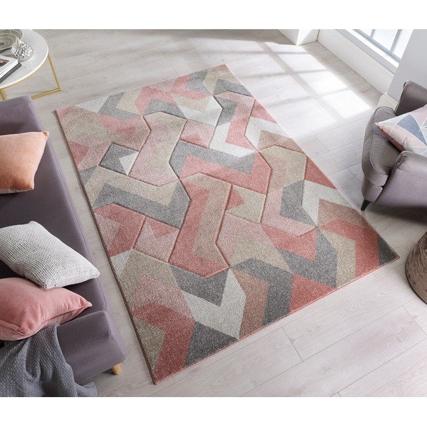 Розов килим Аврора, 160 x 230 cm - Flair Rugs-image-4