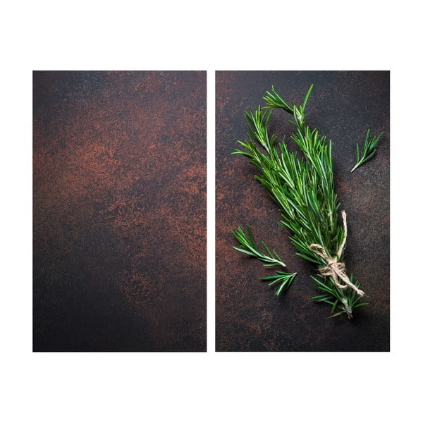Капаци за печки от закалено стъкло в комплект от 2 броя 52x30 cm Rosemary - Allstar