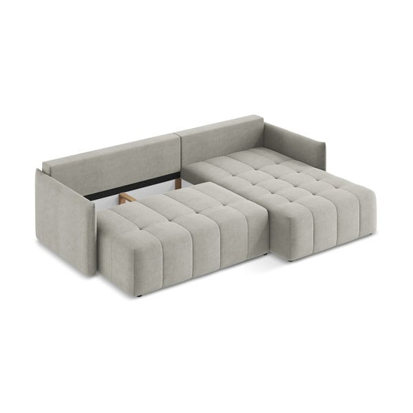 Светлосив разтегателен ъглов диван с място за съхранение (десен ъгъл) Moku – Makamii-image-4
