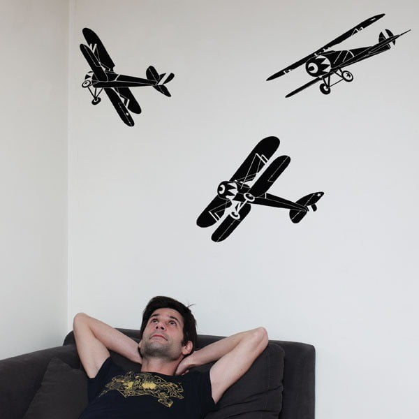 Samolepka na zeď Big black planes