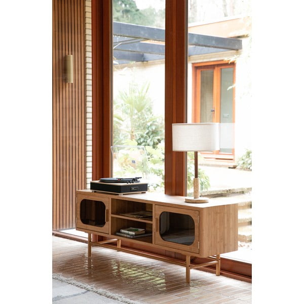 Бамбукова маса за телевизор в естествен цвят 150x55x40 cm Caroun – Dutchbone-image-1