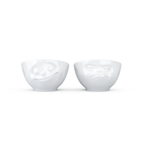 Комплект от 2 чаши за яйца от бял порцелан Happy & Hmpff - 58products