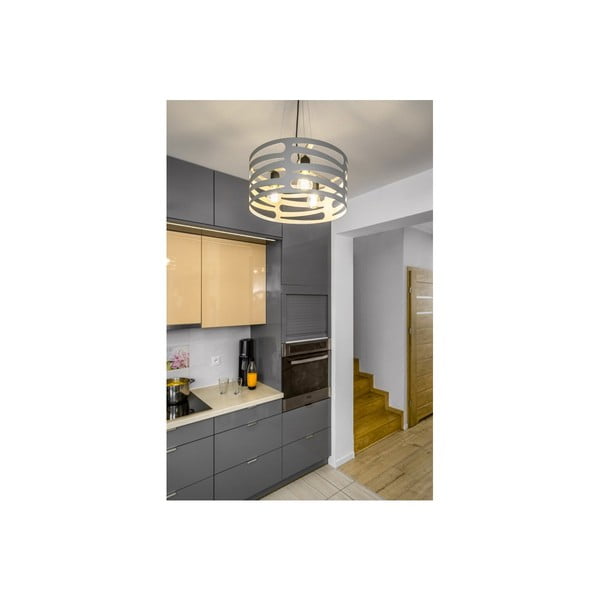 Сиво висящо осветително тяло с метален абажур Marisa – GTV-image-1