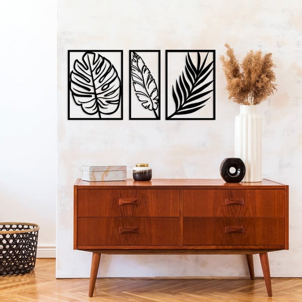 Метална декорация за стена 80x38 cm Leaf - Wallity-image-3