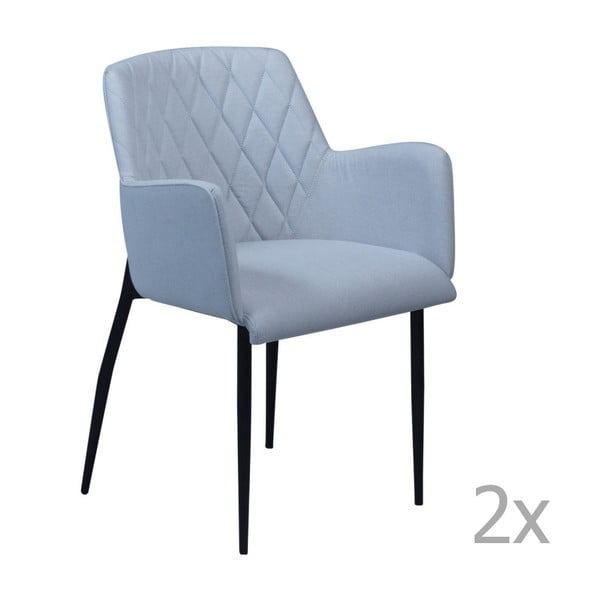 Sada 2 modrých jídelních židlí s područkami DAN– FORM Rombo