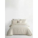 Бяло единично  спално бельо от памук Renforcé 140x200 cm Waffle Striped – Mila Home Luxury