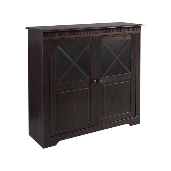 Тъмнокафява витрина от масивен бор 95x35 cm Lisa – Støraa-image-3