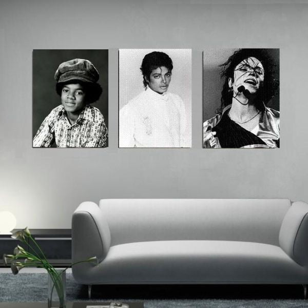3dílný obraz Michael Jackson, 45x90 cm