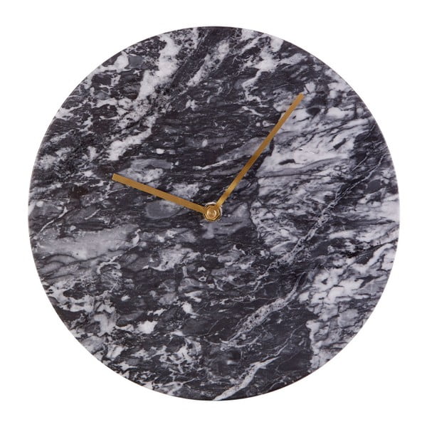 Nástěnné hodiny z černého mramoru Premier Housewares Lamonte