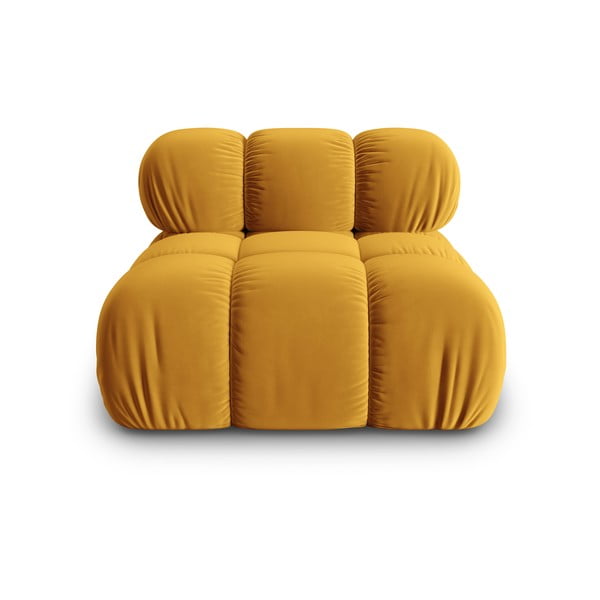 Модул за диван от жълто кадифе (централна част) Bellis - Micadoni Home