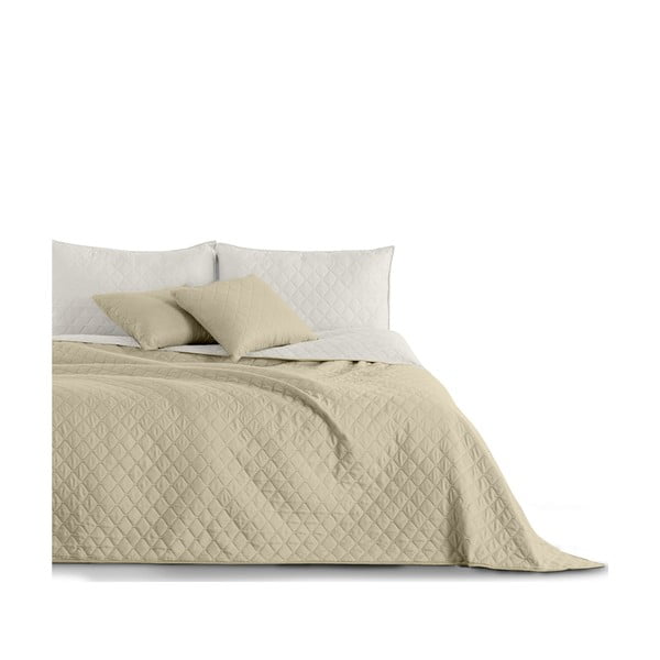 Бежово-бяла покривка за легло от микрофибър , 220 x 240 cm Axel - DecoKing