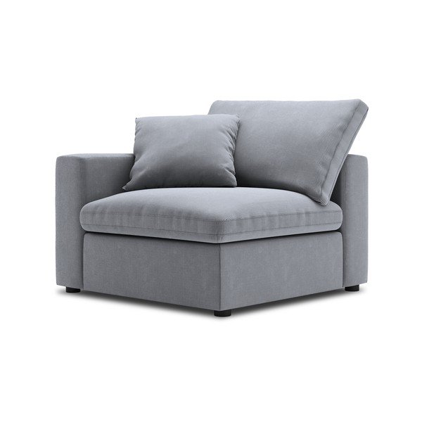 Сива ъглова част от модулен диван от велур Galaxy, ляв ъгъл - Windsor & Co Sofas-image-2