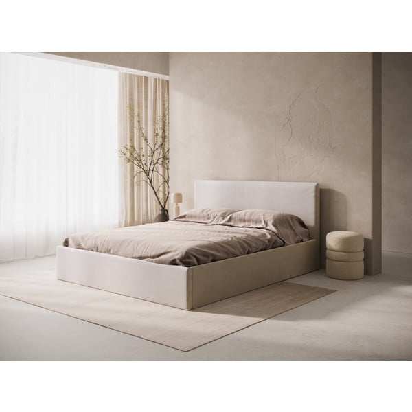 Бежова тапицирана табла за легло 150,5x100 cm Remo – Micadoni -image-1