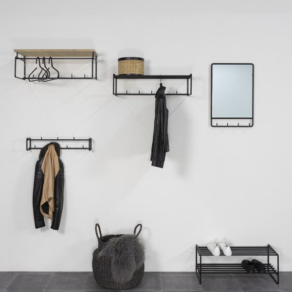 Черен метален шкаф за обувки Clint - Spinder Design-image-1