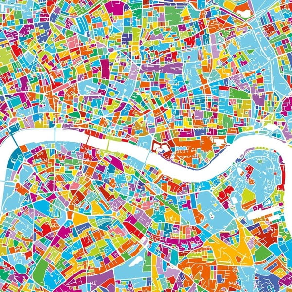 Obraz Homemania Maps London, 60 x 60 cm